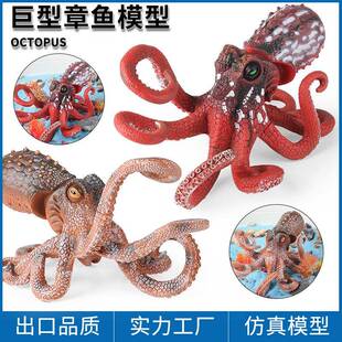 实心儿童仿真动物玩具海洋动物模型巨型八爪鱼大章鱼乌贼认知摆件