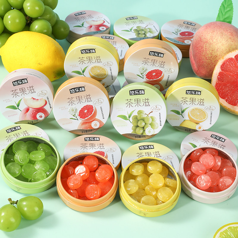 水果茶味薄荷糖清凉清新口气润喉糖提办公室解馋小零食神糖果罐装