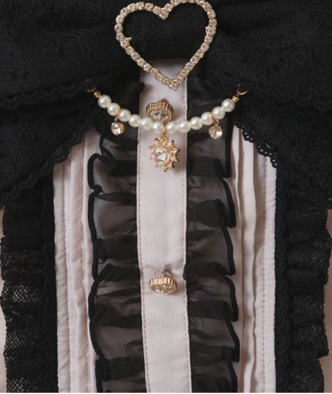 thumbnail for Japanese single Japanese Lolita new off-the-shoulder pearl collar cute sweet big bow 4002 short sleeve shirt