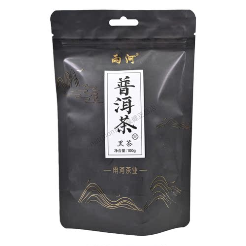 雨河黑茶普洱茶熟茶散装分装云南大叶种晒青毛茶开水冲泡袋装100g