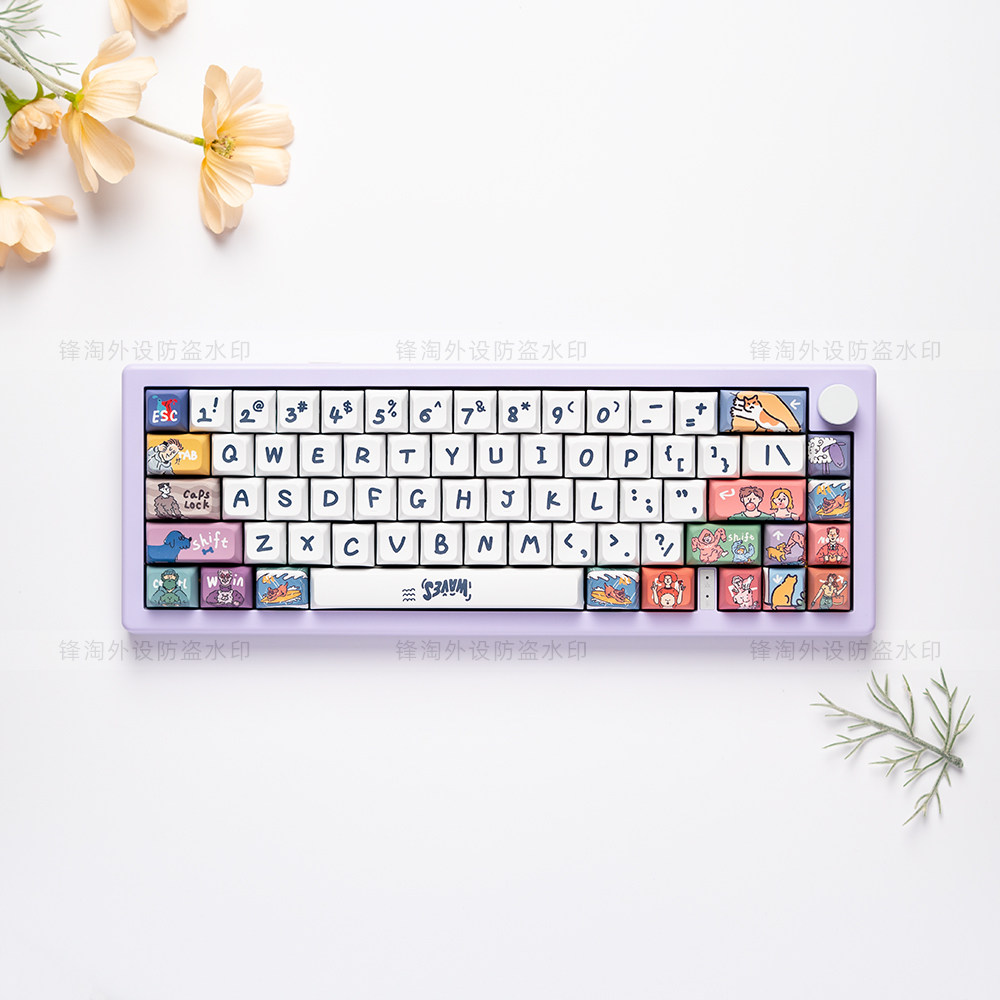 스프레이 테마 키캡 PBT 소재 XDA 고승화 유화 맞춤형 키보드 캡 61 68 75 87 98