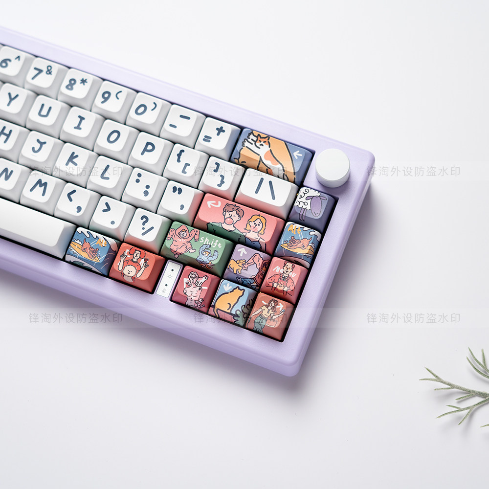 스프레이 테마 키캡 PBT 소재 XDA 고승화 유화 맞춤형 키보드 캡 61 68 75 87 98