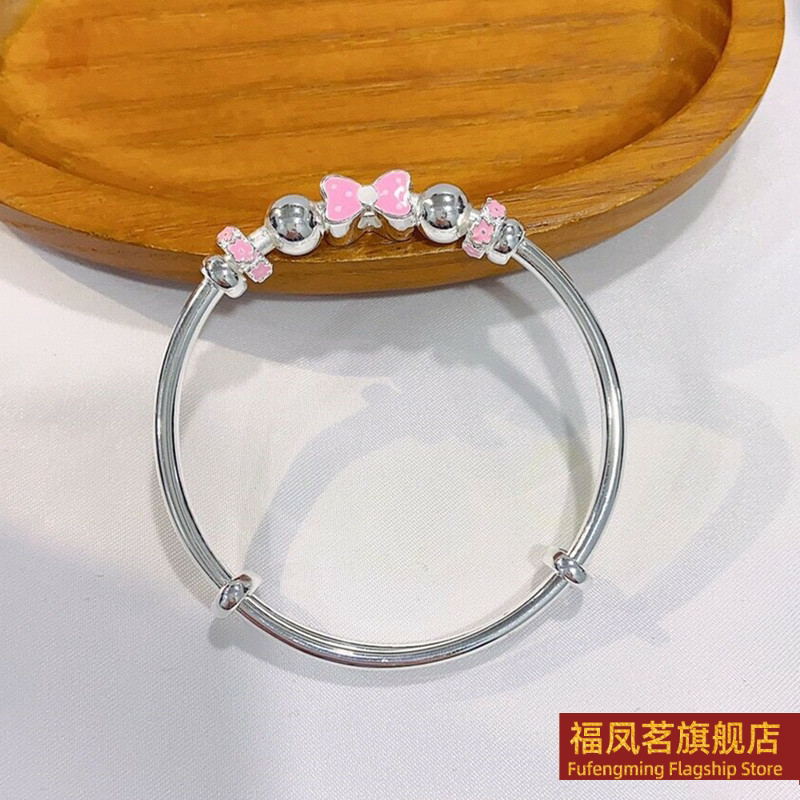 原创设计女银饰正生木兰花蝴手镯