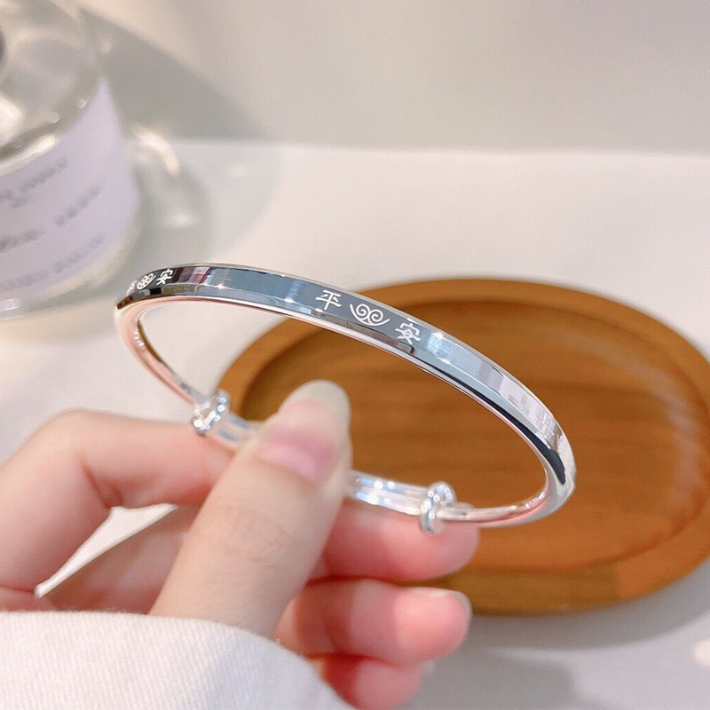 宝宝9999纯银手镯儿童婴儿新生儿