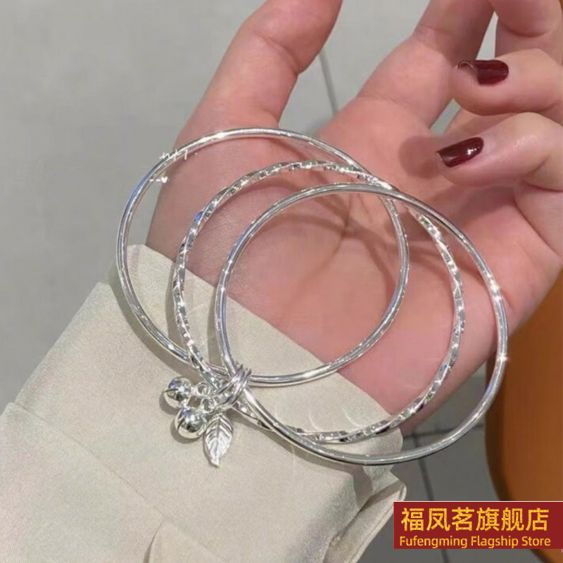 原创设计女银饰香港正生足银手镯