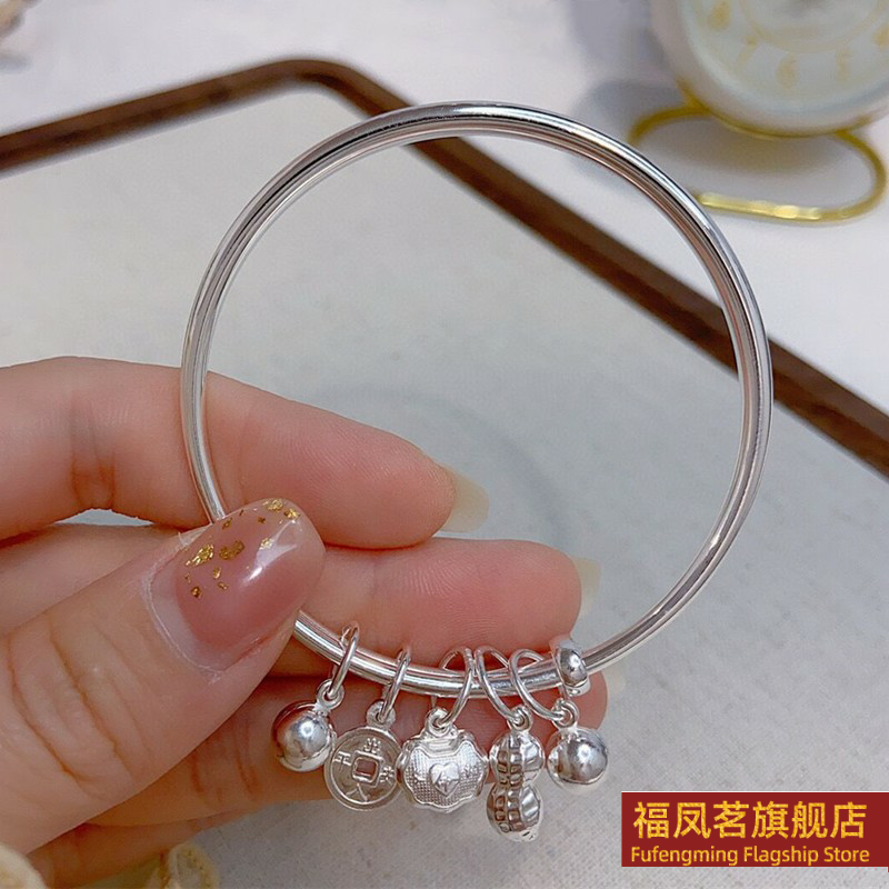 原创设计女银饰正生五宝花生手镯