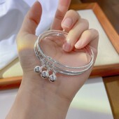 三生三世银手镯9999纯银手镯女年轻款 足银马上有钱礼物送女友生日