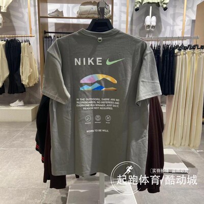 耐克男纯棉透气潮流印花短袖T恤