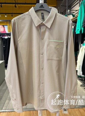 阿迪达斯男子2024春新款经典复古休闲运动长袖衬衫JE8598 JE8599