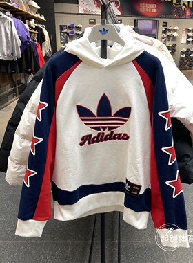 阿迪达斯三叶草男子2025春学院风纯棉宽松连帽卫衣JN0779 JN0780