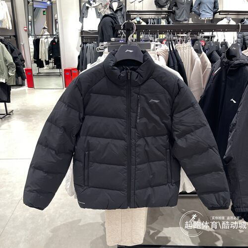 李宁男保暖拒水鸭绒羽绒服