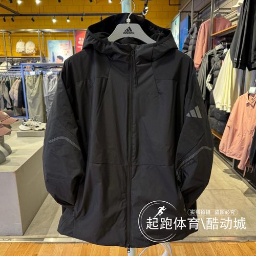 阿迪达斯男宽松连帽运动夹克外套