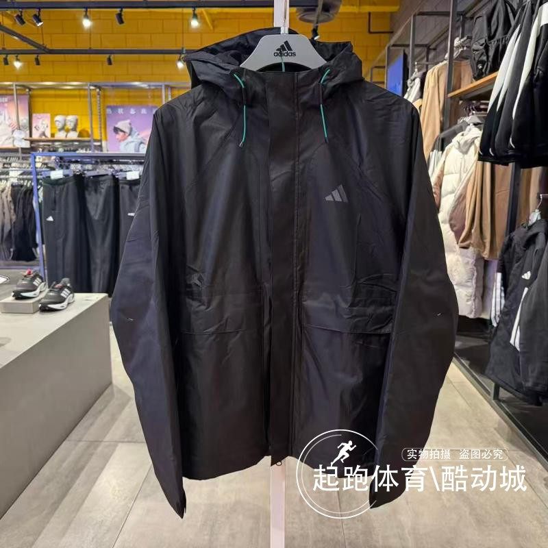 阿迪达斯男加绒梭织连帽夹克外套