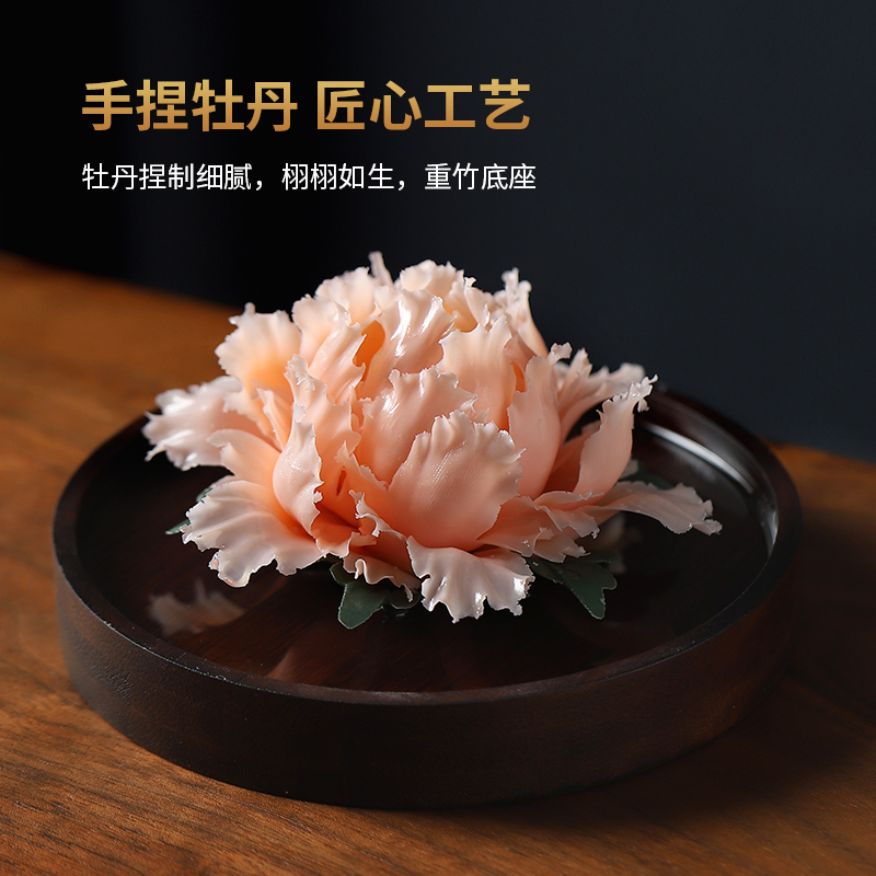 陶瓷牡丹瓷花摆件扩香器办公室