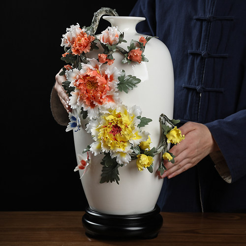 非遗手工瓷花花瓶，可定制礼物