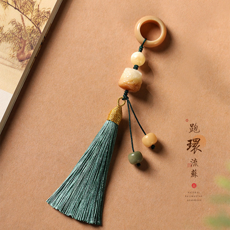 无患子手串diy配件天然菩提跑环醒狮流苏配件桃木檀木手持吊穗