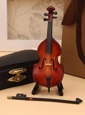 MUSIC BABY迷你乐器迷你木贝司低音大提琴模型家居摆件西洋乐模型