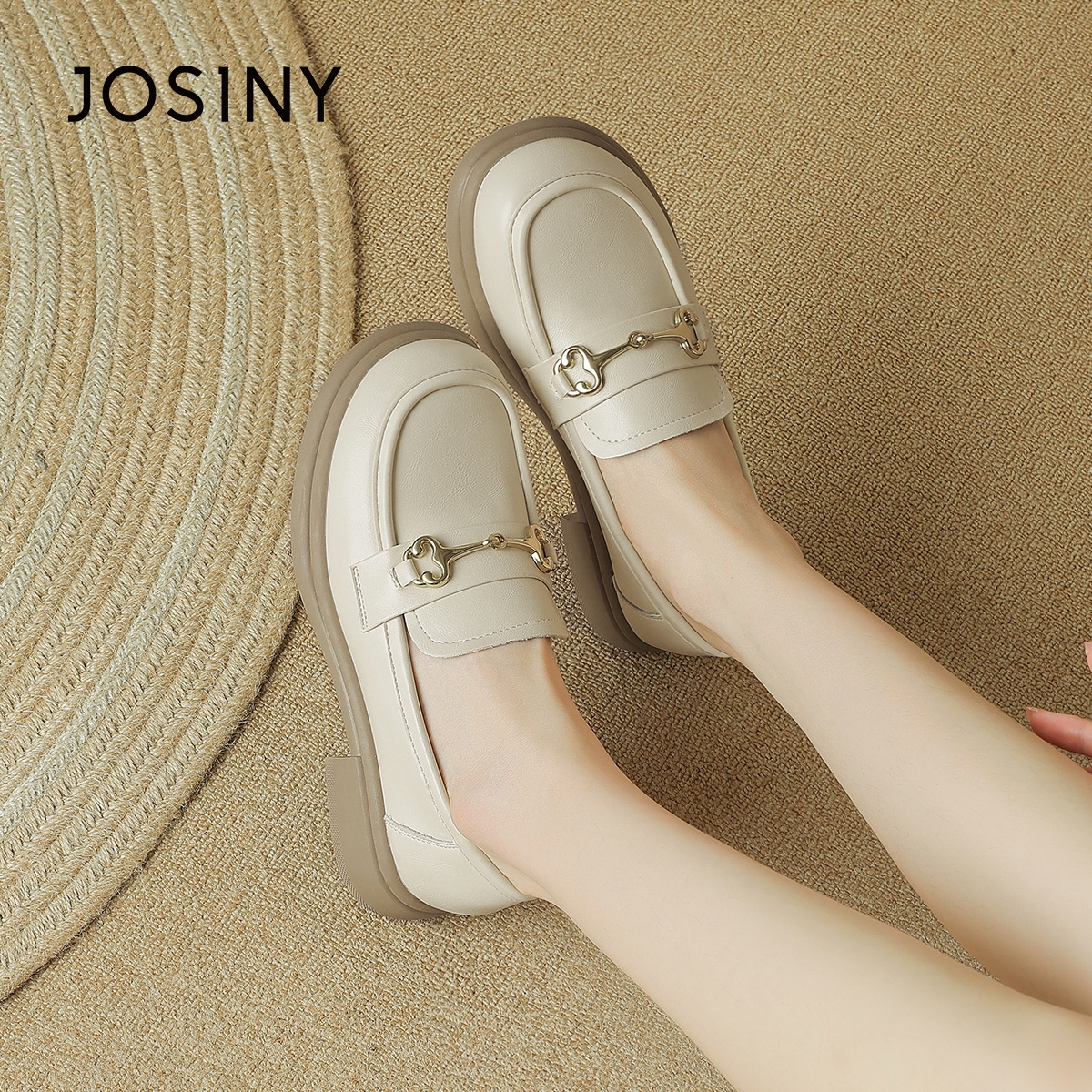 厚底乐福鞋Josiny/卓诗尼