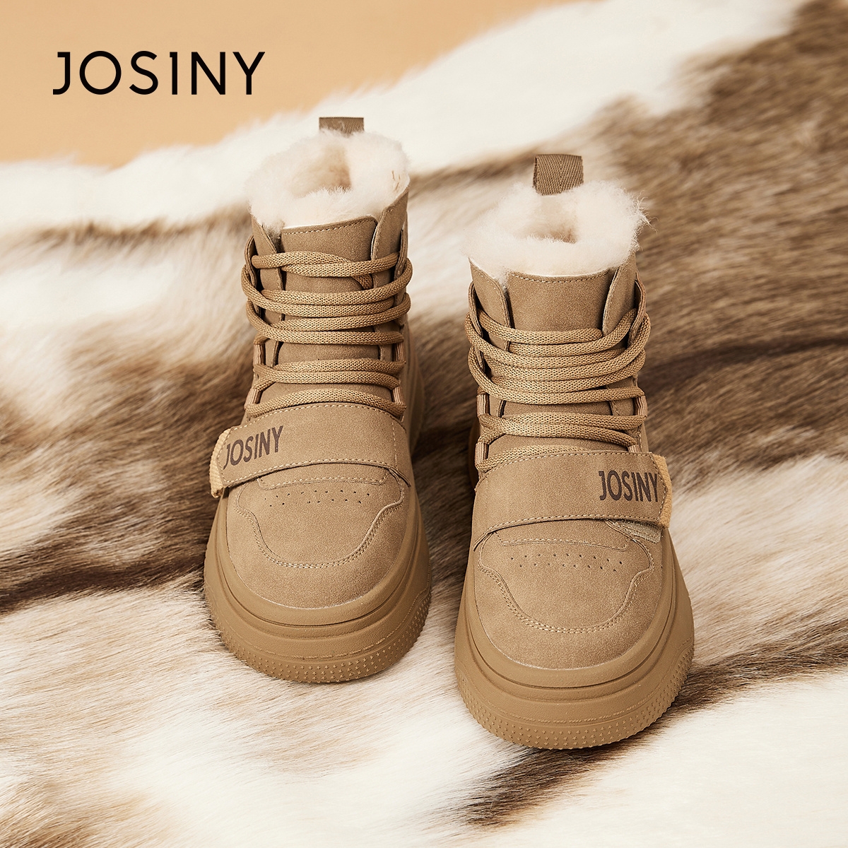 加绒雪地靴棉鞋Josiny/卓诗尼