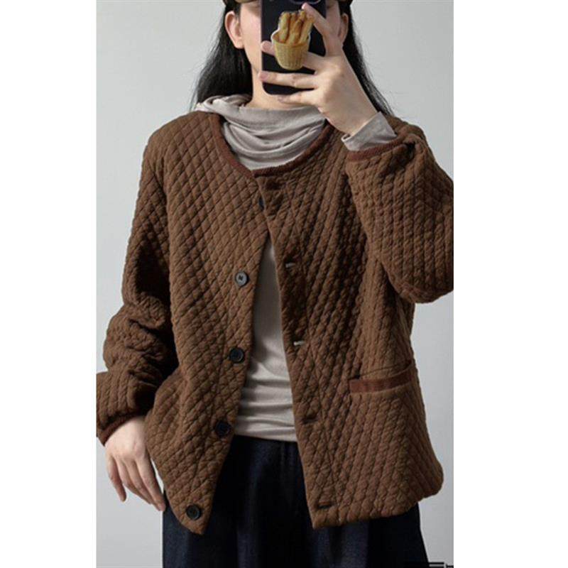 2025女士秋冬外套短款百搭加厚夹棉棒球服外穿洋气宽松夹克小棉衣