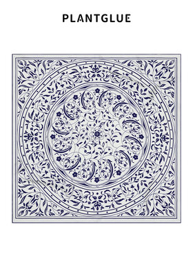 植花PLANT 繁花 经典复古桑蚕丝丝巾女 法式真丝中方巾母亲节礼物