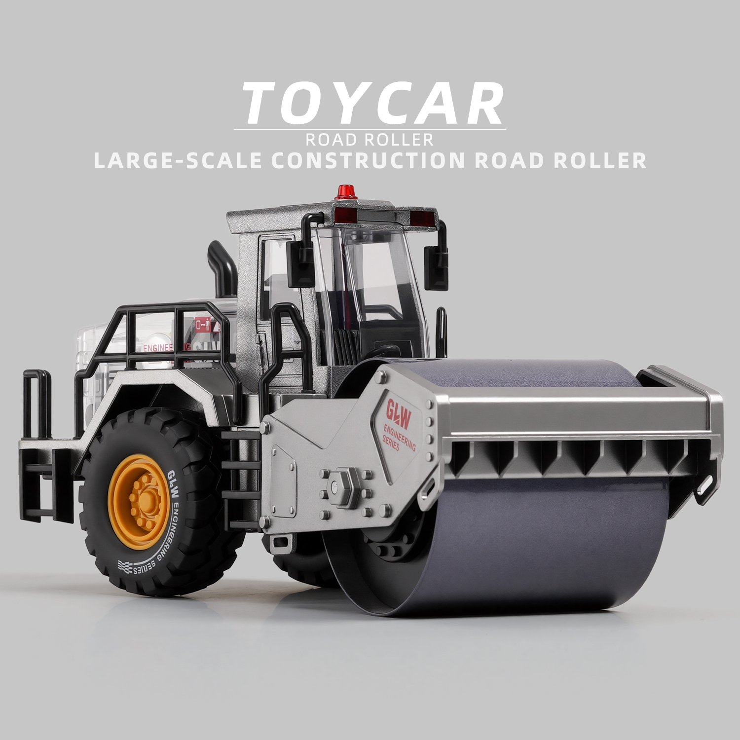 儿童惯性合金压路车仿真模型玩具