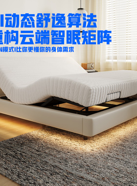 无床头智能床多功能电动悬浮床老人助力可升降小户型黑科技双人床
