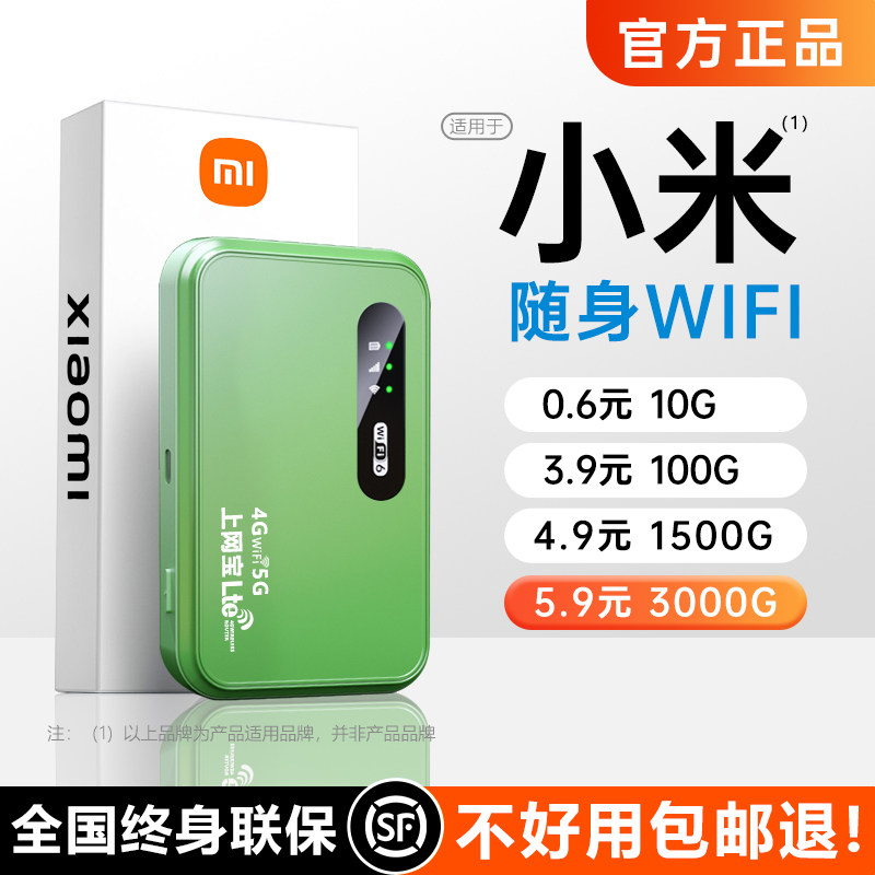 【2024新款】随身wifi移动无线wifi6纯流量上网卡无限流量三网通免插卡5G路由器车载wi-fi适用于4G小米神器