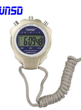 君斯达JS-601金属运动电子秒表 单排2道记忆 专业大显示计时电池