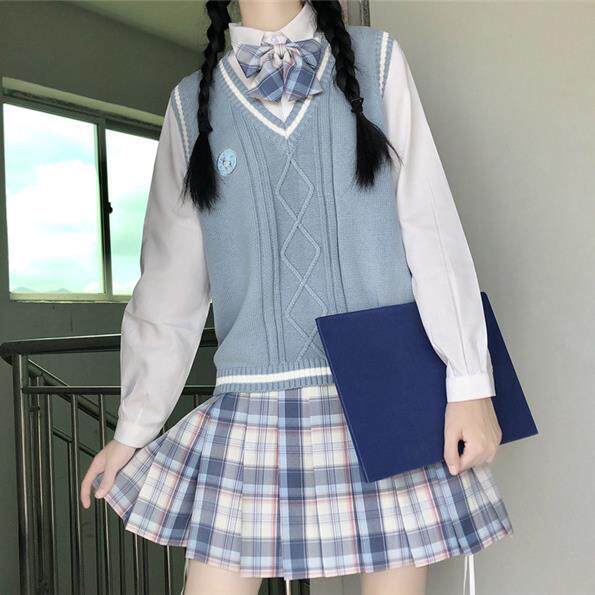 学院风日系jk软妹可爱毛衣马甲背心女学生韩版宽松百搭针织衫上衣