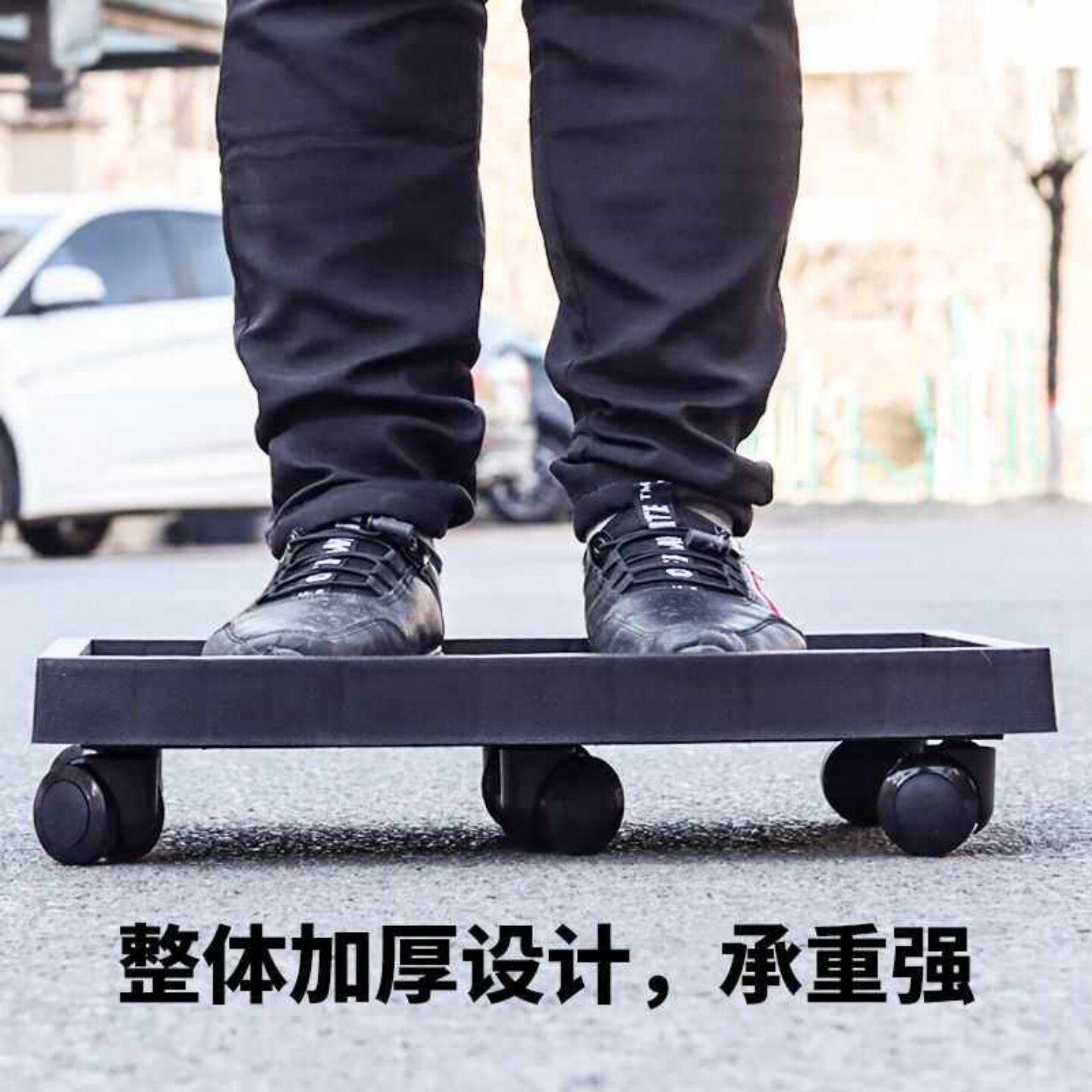 长方形花盆托盘加厚万向轮底盘塑料底座带轮移动滚轮底托盆景盆垫
