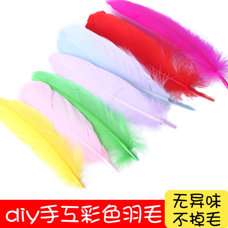 手工彩色羽毛diy装饰饰品图片