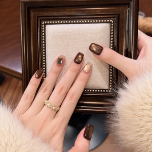 DLZ玛奇朵手工定制穿戴甲2025秋冬新款 美甲贴轻奢高级指甲贴片