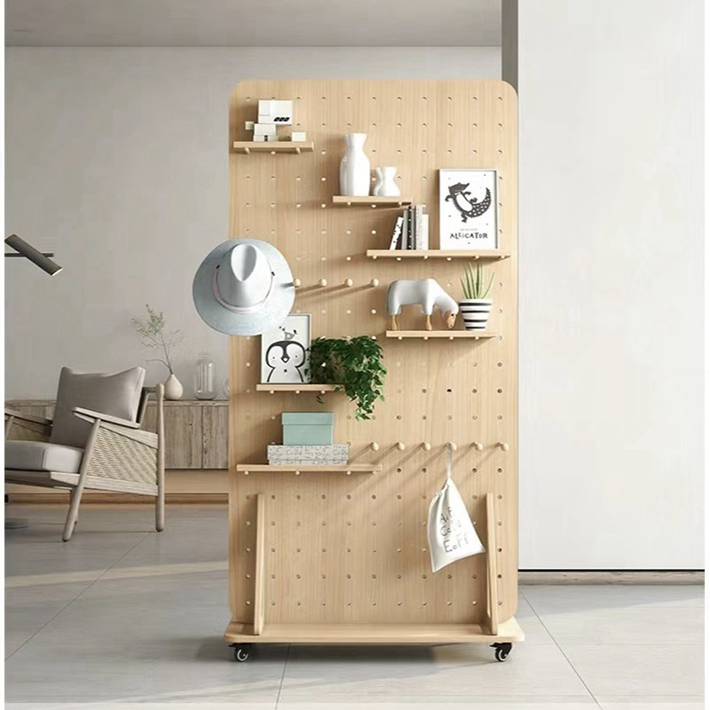 定制洞洞板屏风隔断实木折叠移动