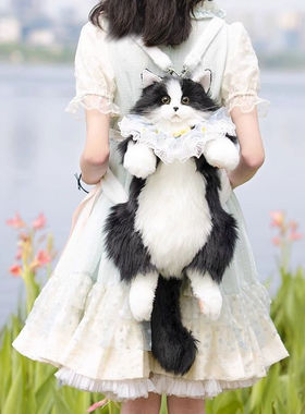 同款Chongker仿真奶牛猫背包玩偶毛绒送闺蜜女友生日礼物女朋友