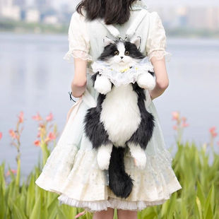 同款Chongker仿真奶牛猫背包玩偶毛绒送闺蜜女友生日礼物女朋友