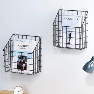 墙上书架免打孔壁挂置物架床头杂志收纳厕所无痕钉订放东西的粘在