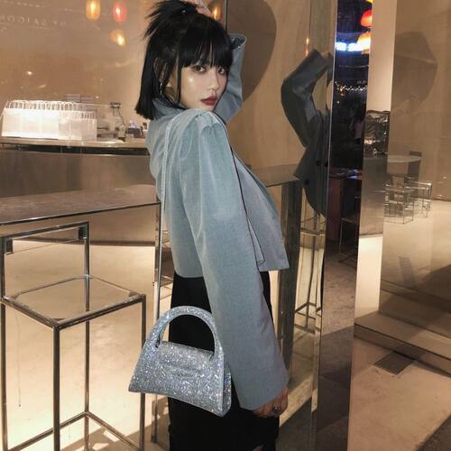 IAMNOT新款设计师小众牛皮单肩包斜跨包手提沙漏包迷你小包女