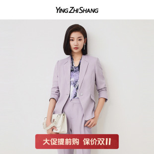 今年流行高级感气质职业显瘦正装 新款 外套秋季 赢智尚尤来特紫西装
