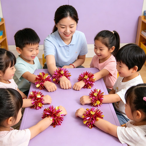 儿童舞蹈表演运动会出场手腕花