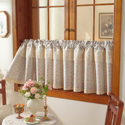 日式网红ins小清新棉麻门帘隔断帘半截式房间门口遮挡帘子免打孔