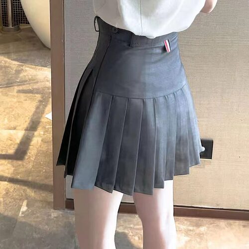 TB百褶裙高腰灰夏季款短裙经典