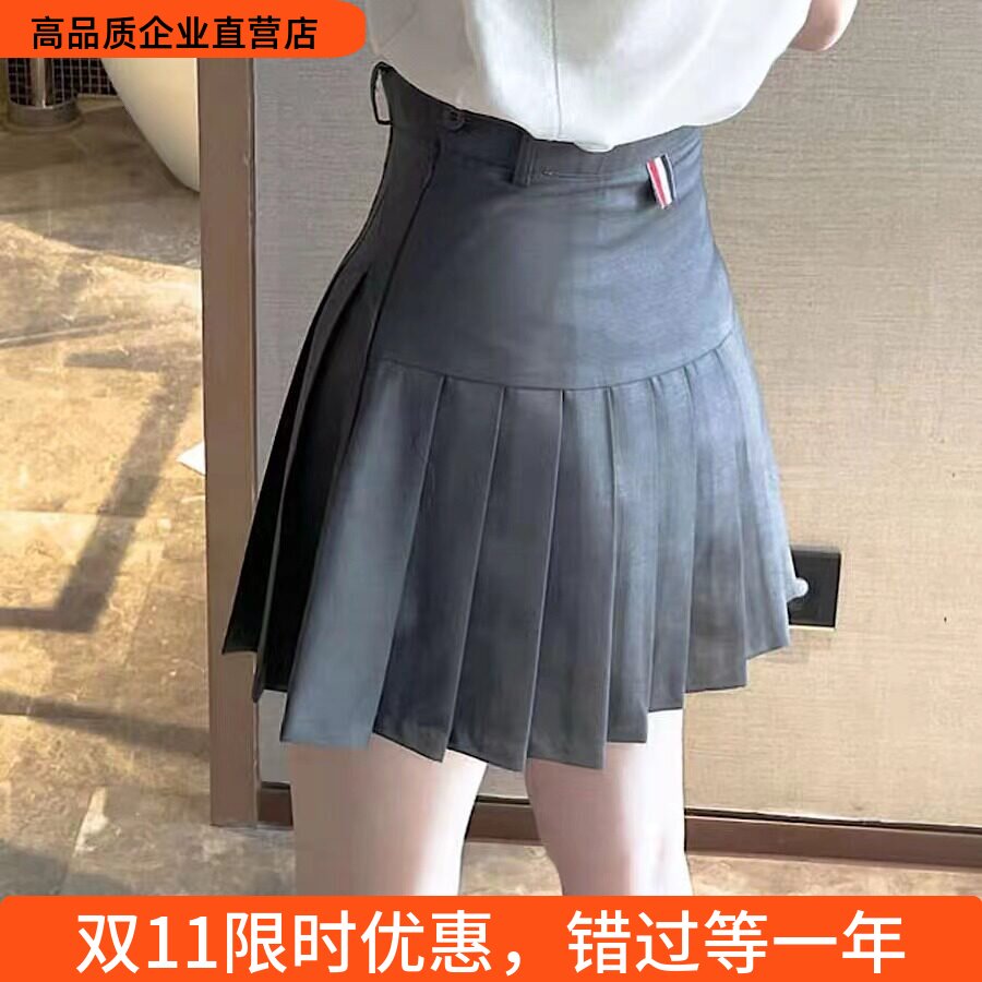 【赠运费险】THHB TB秋季款百褶裙高腰短裙显瘦学院风半身裙A字裙
