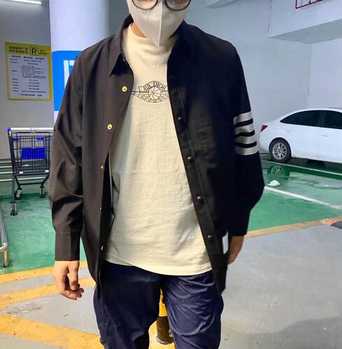 tb新款四道羊毛衬衫男女情侣潮
