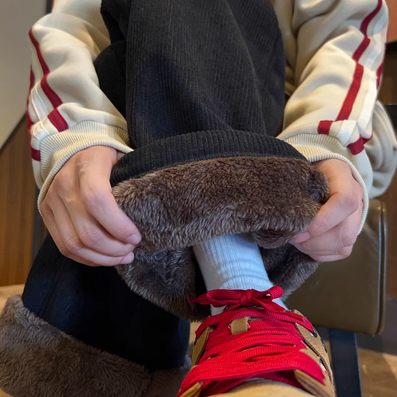 特大码300斤灯芯绒羊羔绒裤子