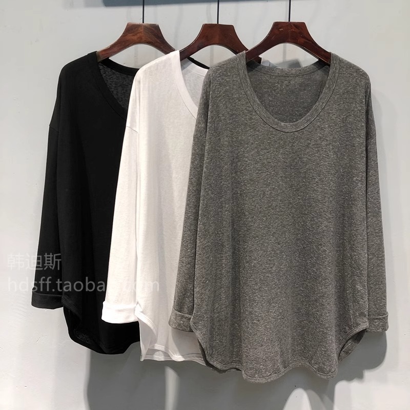 特大码300斤纯色长袖T恤男女春秋