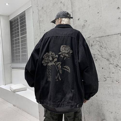特大码300斤工装牛仔外套男
