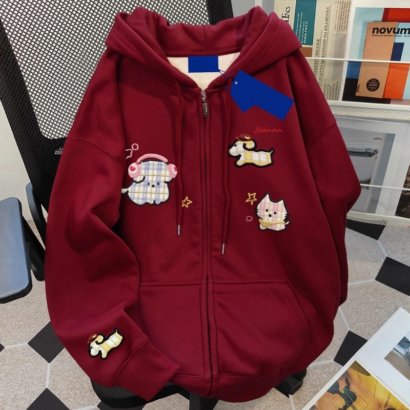 大码300斤印花连帽开衫卫衣