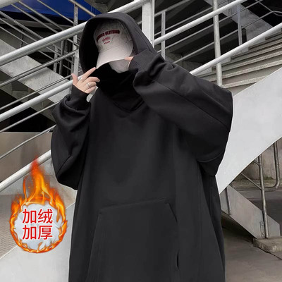 特大码300斤黑色社恐i人重磅卫衣