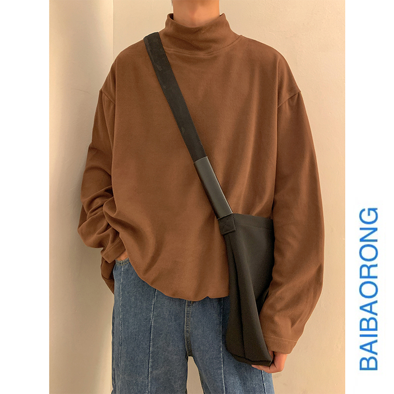 大码300斤纯色德绒打底衫卫衣男